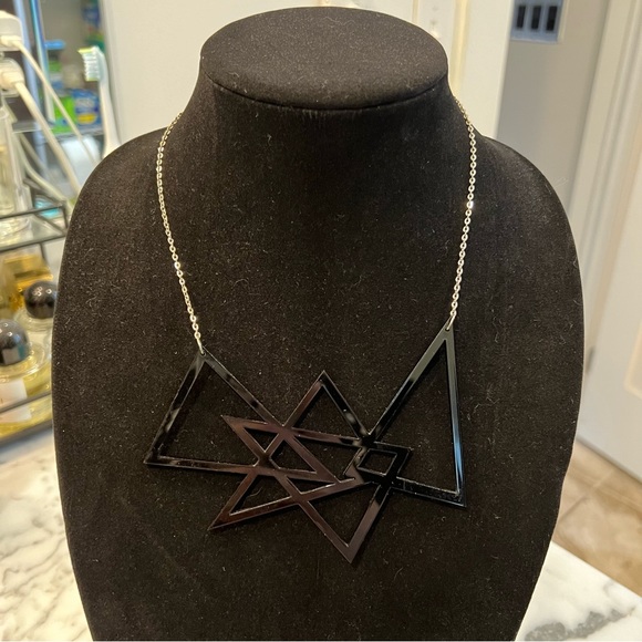 Geometric acrylic abstract art statement bib necklace goth punk Gaga - Picture 1 of 5